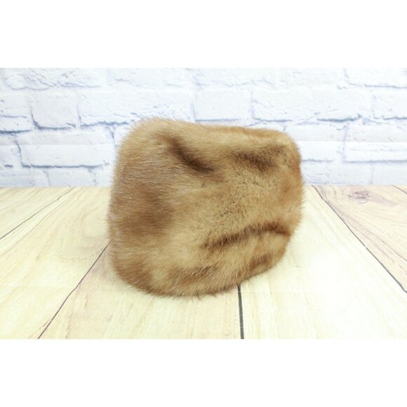 Vintage Camelot New York Women’s Genuine Mink Fur Beret Hat Light Brown main image 7